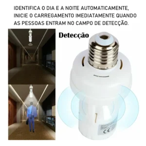 Kit 3 Sensor De Presença Lâmpada Com Fotocélula Soquete E27 - Imagem 6