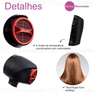 Taiff Secador Cabelo New Black Ion Profissional 2000w - Imagem 2
