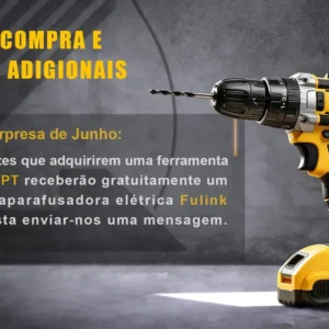 Parafusadeira Furadeira Impacto Fulink Profissional Fk-80pt 2 Baterias Com Maleta 60Hz Amarelo - Imagem 2