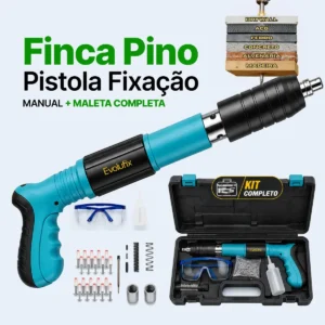 Pistola Fixação Finca Pino Ação Direta Pregos + Maleta Epi Pinador Pregador Grampeador Rebitador De Prego Pressão Manual Ferramenta Para Drywal Gesso Concreto Aço Parede Forro Pvc Grampo Kit Premium - Imagem 1