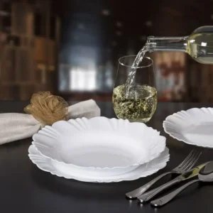 Aparelho De Jantar Pétala 24 Peças Duralex Opaline Cor Branco Liso - Imagem 7