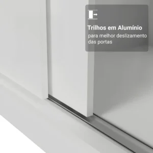 Guarda Roupa Casal Madesa Mônaco 3 Portas Correr Espelho Cor Branco 1093D81E - Imagem 8