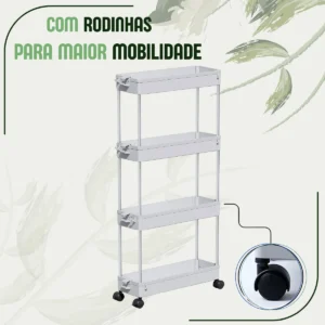 Carrinho Organizador Rodinhas Multiuso Cozinha Prateleiras - Imagem 6