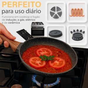 Panela Frigideira De Indução E Fogão A Gás Antiaderente De Cerâmica Reforçada Linha Premium - MALIBU/HOME GOODS/AMAR - Imagem 4