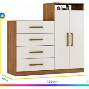 Cômoda 4 Gavetas 2 Portas Demóbile Aurea - Imagem 3