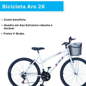 Bicicleta Feminina Forss Anny Aro 26 C/cestinha 18 Marchas - Imagem 2