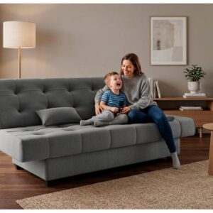 Sofá-cama 3 Lugares Casal Reclinável Veludo Matrix Laila - Imagem 2