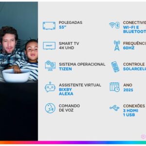 Smart TV 55" Samsung 4K UHD Crystal UHD UN55U8600FGXZD Tizen Bixby 3 HDMI - Imagem 2