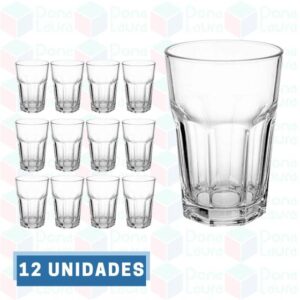 Copo de Vidro 350ml Vitamina Transparentes Drink 12 Unidades - DONA LAURA - Imagem 2