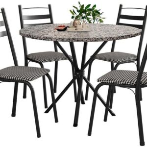 Mesa de Jantar 4 Cadeiras Redonda Artefamol América Capri - Imagem 1