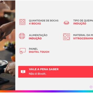 Fogão de Mesa Cooktop de Indução 4 Zonas de Aquecimento Suggar - Imagem 2