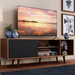 Rack Madesa Dubai para TV até 65 Polegadas com Pés - Rustic/Preto/Rustic - Imagem 1