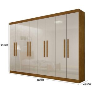 Guarda Roupa Casal Hera MDF 8 Portas e 4 Gavetas Rufato - Imagem 4
