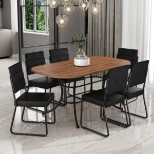 Conjunto Sala de Jantar com Mesa e 6 Cadeiras Fenix Carraro - Imagem 1