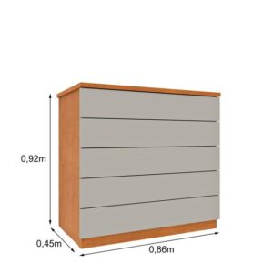 Cômoda 5 Gavetas 86cm Premium - Tcil Móveis - Imagem 3