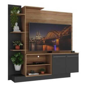 Estante Home Theater para TV até 55 Pol Denver Multimóveis Madeirado Preto - Imagem 2