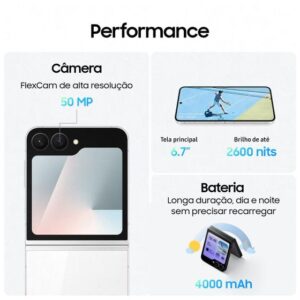 Smartphone Samsung Galaxy Z Flip7 FE 128GB Preto 5G 8GB RAM Tela 6,7" Câm. Dupla de 50MP Galaxy AI - Imagem 4