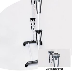 Varal De Chão Vertical Para Roupas 3 Andares Dobrável Portátil Grande - KONTUZ - Imagem 4