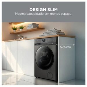 Lavadora de Roupas Midea Slim 11kg HealthGuard Smart Inverter Água Fria e Quente Titanium MF201W110WB/GK-01 - Imagem 4