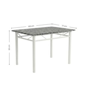Conjunto Mesa de Jantar 4 Lugares Retangular em Aço com Tampo em Granito Monique Mescla - Artefamol - Imagem 3