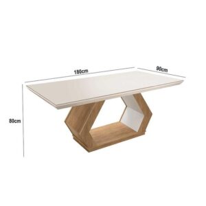 Mesa Alvorada 180 Tp Mdf Vidro canto Reto 6 Cadeiras Rufato - Imagem 3