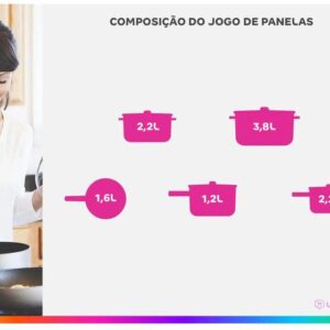 Jogo de Panelas Brinox Cerâmico de Alumínio Vanilla 5 Peças Optima Essentials Ceramic Life - Imagem 2