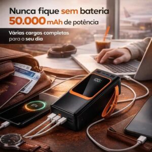 Power Bank 50.000mAh Turbo 22,5W Carga Rápida Carregador Portátil Universal - PowerBank - Imagem 3