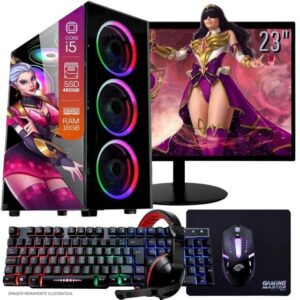 Computador PC Gamer Completo TOB Intel Core i5 SSD 480GB 16GB Teclado Mouse Mouse Pad e Headset Gamer Monitor 23 Windows 11 Pro Trial - TOB COMPUTERS - Imagem 1