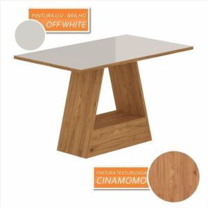 Mesa Com 4 Cadeiras Nápoles 1,36 Cinamomo/off/bege - Móveis Arapongas - A Móveis Arapongas - Imagem 4