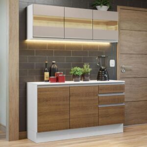 Armário de Cozinha Compacta 100% MDF 120 cm Smart Madesa 01 - Imagem 1