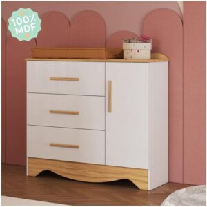 Cômoda de Bebê 3 Gavetas Moveis Peroba Harmonia - Imagem 4