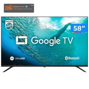 Smart TV 58" 4K UHD LED Philips 58PUG7019/78 Wi-Fi Bluetooth Google Assistente 3 HDMI 2 USB - Imagem 1