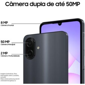 Smartphone Samsung A07 256GB Preto 8GB RAM Tela 6,7" Câm. Dupla + Selfie 8MP - Imagem 4