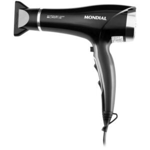 Secador de Cabelo Mondial Tourmaline Íon Preto e Prata 2000W 2 Velocidades Chrome Black SCN-04 - Imagem 1