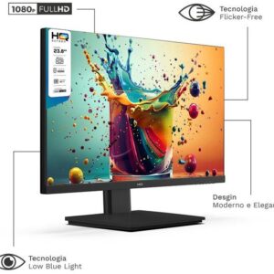 Monitor 24" LED, Widescreen, 75Hz, 2ms, FullHD+ 1920x1080, HDMI, VGA, VESA, Ajuste de inclinação - M24HQ - Imagem 3