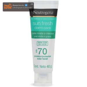 Neutrogena Sun Fresh Protetor Solar Facial Derm Care, Pele Oleosa, Sem Cor, FPS 70, 40g - Imagem 1