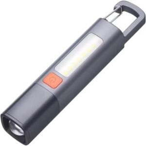 Lanterna LED Recarregável USB para Pesca Trilha Camping Caminhada | Portátil, Compacta, Com Led Duplo, Gancho para Pendurar, Iluminação Potente - Imagem 1
