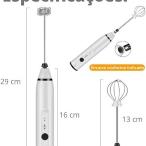 Misturador Bebidas Ovos Mini Mixer Fuê Forte Portátil Elétrico Recarregável - Imagem 4