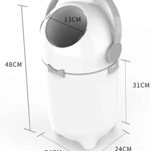 Maxi Baby Lixeira Antiodor Descarte de Fraldas Lixo Mágico, Branco - Imagem 3