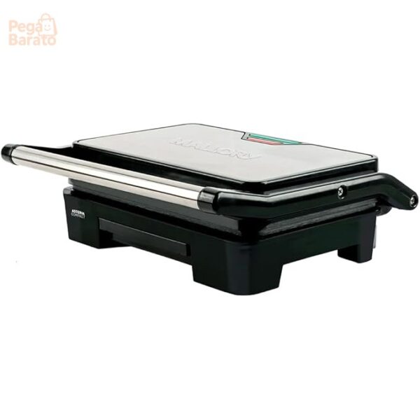 Grill Asteria Compact Mallory Grill Multifunção, 220V | Luzes Indicadoras de Funcionamento, Alça com Toque-Frio, Trava de Segurança