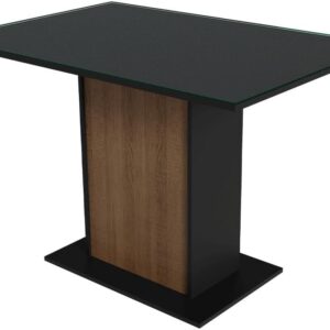 Conjunto Sala de Jantar Mesa Tampo de Vidro 4 Cadeiras Rustic/preto/oxford Zion Madesa - Imagem 6