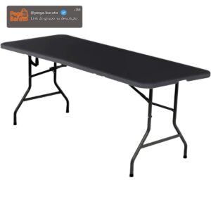 Mesa Dobrável Para Churrasco Maxchief 1,80 Mts C/alça Preto - Imagem 1