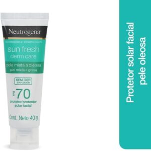 Neutrogena Sun Fresh Protetor Solar Facial Derm Care, Pele Oleosa, Sem Cor, FPS 70, 40g - Imagem 2