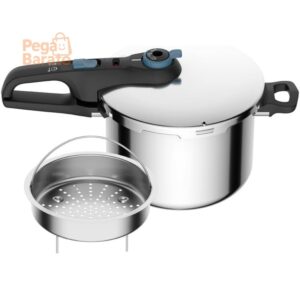 Panela de Pressão Rochedo Inox 6 litros | Trendy, Fechamento Externo, Com Cesta de Vapor - Imagem 1