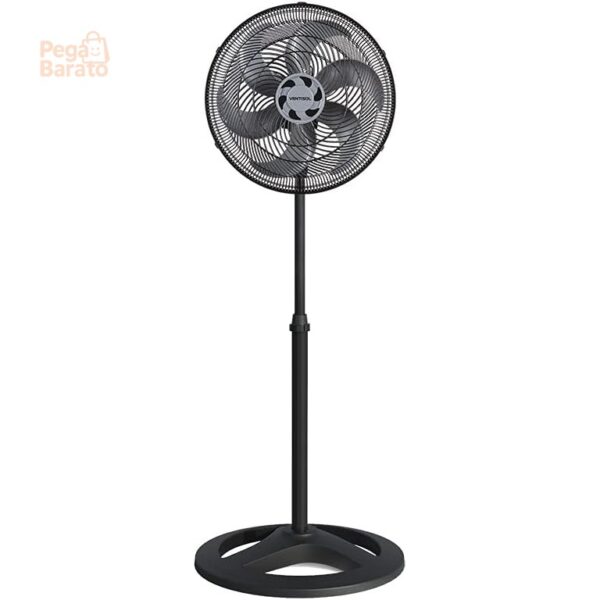 Ventilador de Coluna Ventisol Turbo 6 Pás Premium, 40cm, 220V | Oscilante, Preto