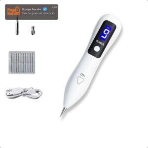 Caneta Elétrica Profissional para Remoção de Manchas, Display Digital LED, Tecnologia Ion, USB Recarregável, com Agulhas, Uso Estético - Imagem 1