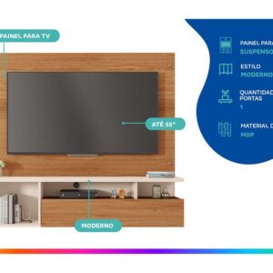 Painel para TV até 55" Caemmun Black 19 SE - Imagem 2