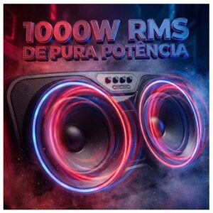 Caixa de Som PartyBox Bluetooth Vivensis Vibe Sound V6 Party 1000W USB - Imagem 2