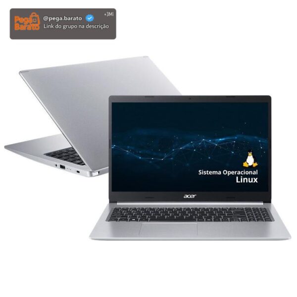 Notebook Acer Aspire 5 A515-45-R478 AMD Ryzen 5-5500U 16GB RAM 512GB SSD 15.6" FHD LED IPS 60Hz Linux Gutta