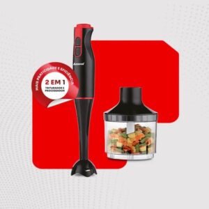 Mixer Amvox APR 400 400W 2 Velocidades 2 em 1 110V Preto/Vermelho - Imagem 4